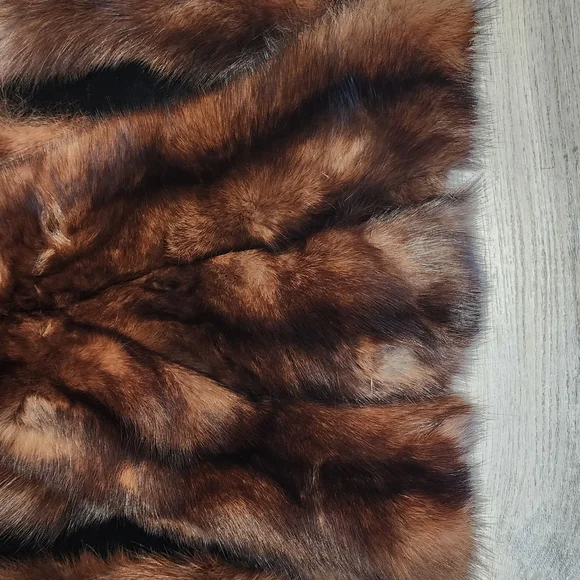 Vintage Brown Mink Fur Stole Wrap - Picture 2 of 6